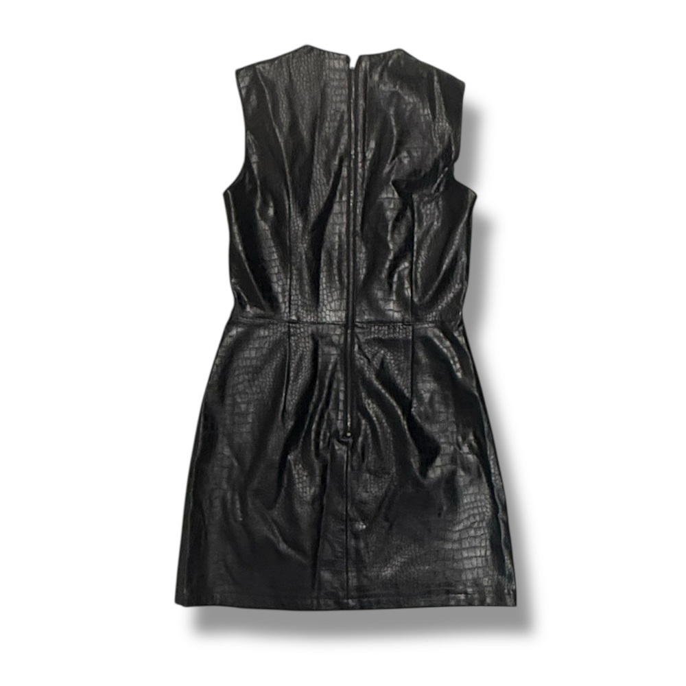 **NWOT**French Connection Sundae Croc Embossed Faux Leather Mini Dress - Picture 2 of 3